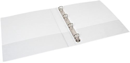 Presentatieringband Quantore A4 4-rings D-mech 50mm wit