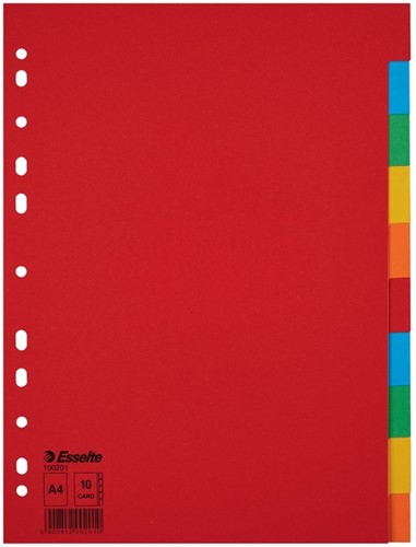 Tabbladen Esselte A4 11R karton 10-delig zonder voorblad