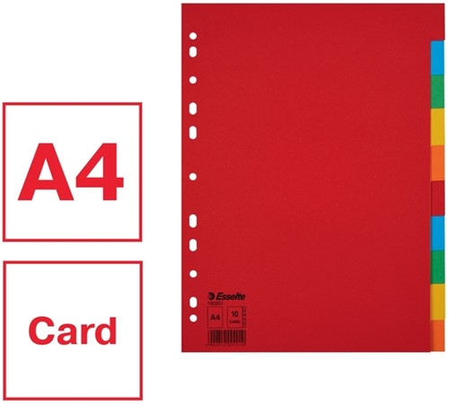 Tabbladen Esselte A4 11R karton 10-delig zonder voorblad-3