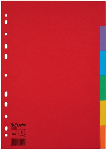 Tabbladen Esselte A4 11R karton 6-delig zonder voorblad