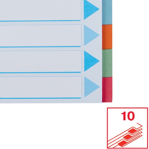 Tabbladen Esselte A4 23-gaats karton 10-delig assorti-2
