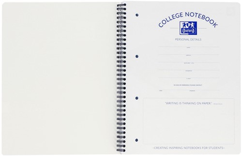 Collegeblok Oxford A4+ 4-gaats ruit 5mm 90vel  zwart-3
