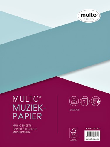 Interieur Multo muziekpapier A4 23-rings 100 pagina's