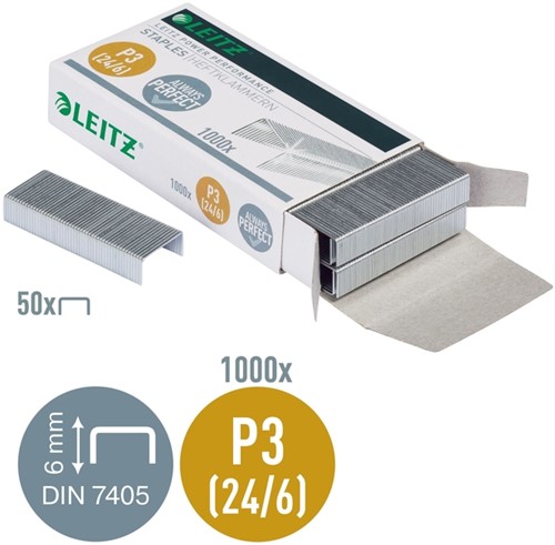Nieten Leitz P3 24/6 verzinkt 1000 stuks-3
