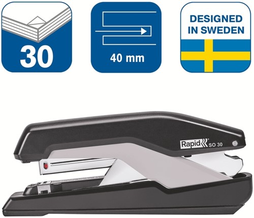Nietmachine Rapid SO30 Fullstrip 30vel 24/6 zwart/rood-3
