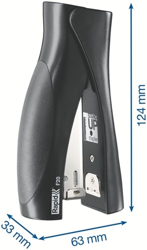 Nietmachine Rapid F20 StandUp Halfstrip 20vel 24/6 zwart-3