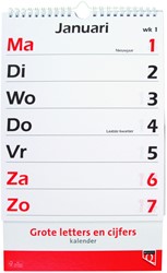 Kalender 2021 met grote letters en cijfers Quantore