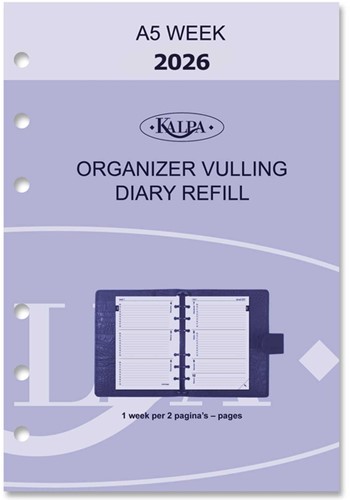Agendavulling 2021 Kalpa A5 7 dag/2 pagina's