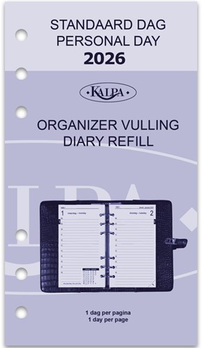 Agendavulling 2021 Kalpa Personal Standaard 1dag/1pagina