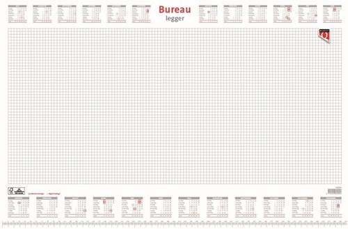 Bureau-onderlegblok 2027 Quantore ruit 56,5X36cm  wit