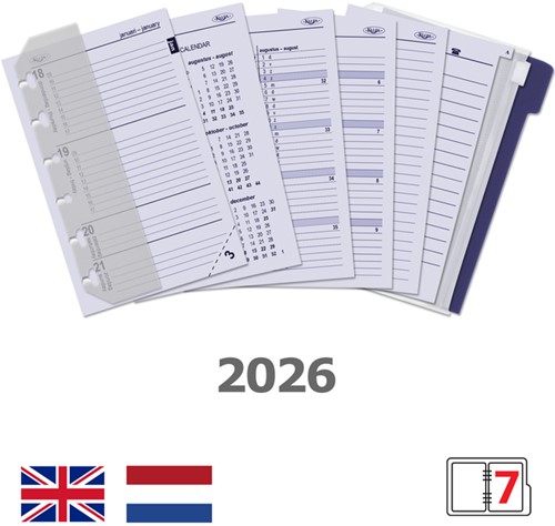Agendavulling 2021 Kalpa Pocket Junior jaardoos 7dag/2pagina's