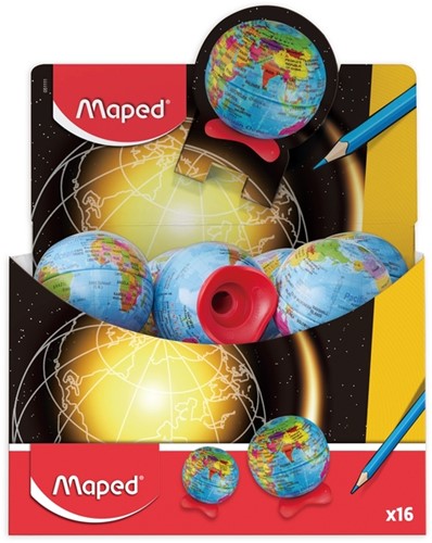 Puntenslijper Maped Globe 1gaats display à 16stuks assorti-2