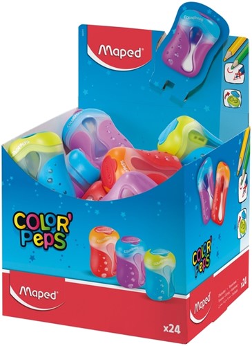 Puntenslijper Maped Colorpeps dubbel assorti display à 24 stuk