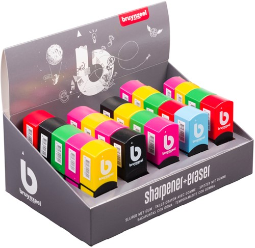 Puntenslijper/ gum Bruynzeel Teens assorti