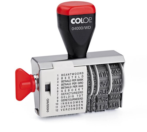 Woord-datumstempel Colop 04000 met 12 teksten