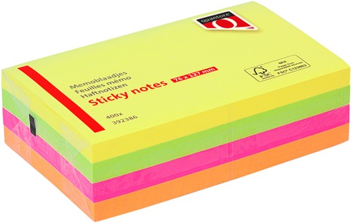 Memoblaadjes Quantore 76x127mm neon assorti 4 kleuren-3