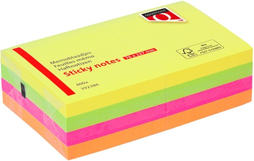 Memoblaadjes Quantore 76x127mm neon assorti 4 kleuren-2