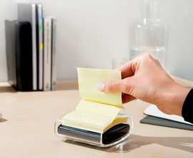 Memoblokdispenser Pro tbv Post-it Z-Notes 76x76mm incl notes transparant zwart-2