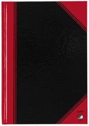 Notitieboek zwart/rood A5 lijn 60gr 96vel
