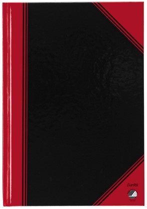 Notitieboek zwart/rood A5 lijn 60gr 96vel