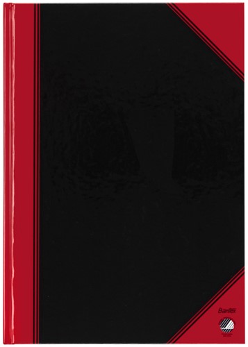 Notitieboek zwart/rood A4 lijn 60gr 96vel
