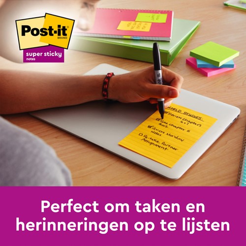 Memoblok 3M Post-it 660SUC Super Sticky 102x152mm gelijnd rainbow-2