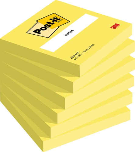 Memoblok 3M Post-it 654 76x76mm neon geel