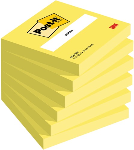 Memoblok 3M Post-it 654 76x76mm neon geel