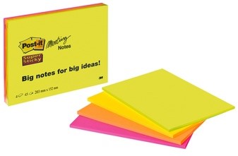 Memoblok 3M Post-it 6845SSP Super Sticky 149x200mm assorti-3