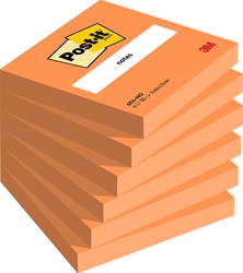 Memoblok 3M Post-it 654-NOR 76x76mm neon oranje