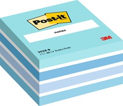 Memoblok 3M Post-it 2028B kubus 76x76mm pastel blauw