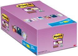 Memoblok 3M Post-it 655-P16 Super Sticky 76x127mm geel 14+2 gratis
