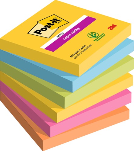 Memoblok 3M Post-it 654-SSRO Super Sticky 76x76mm Rio