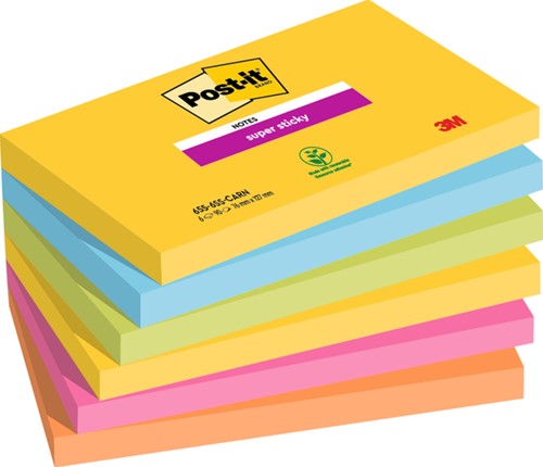 Memoblok 3M Post-it 655-SSRO Super Sticky 76x127mm Rio