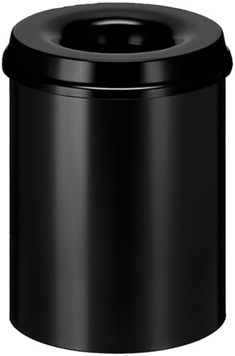 Papierbak met vlamdover Vepabins 15liter 25.5cm zwart