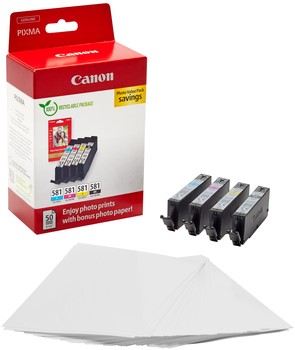 Inktcartridge Canon CLI-581 4 kleuren + 50vel fotopap 10x15cm-3