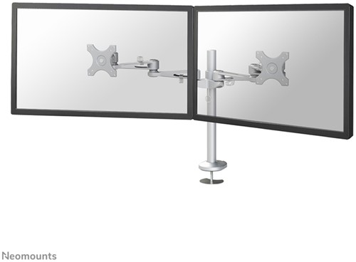Monitorarm Newstar D935DG 2x10-27" op voet zilvergrijs