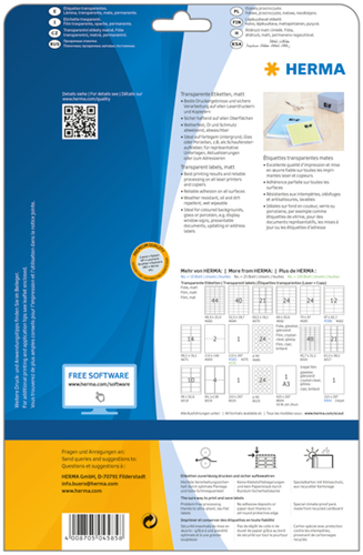 Etiket HERMA 4585 210x297mm weerbestendig transparant mat 10 stuks-2