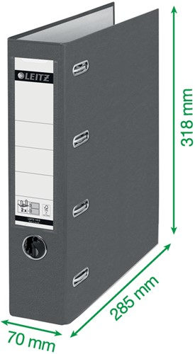 Bankordner Leitz A4 80mm 2 mechanieken groen-3