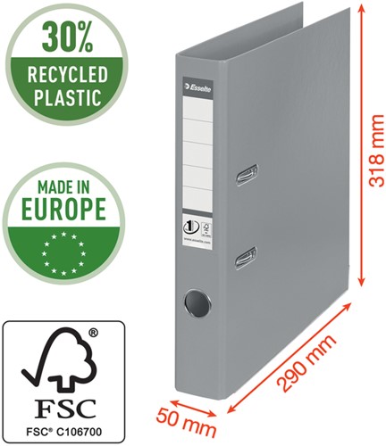 Ordner Esselte No.1 Power VIVIDA 50mm 30% gerecycled PP folie geel-3