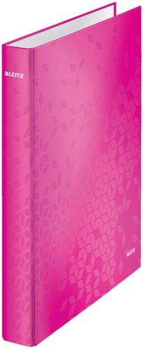 Ringband Leitz WOW A4 maxi 4-rings D-mechaniek 40mm roze