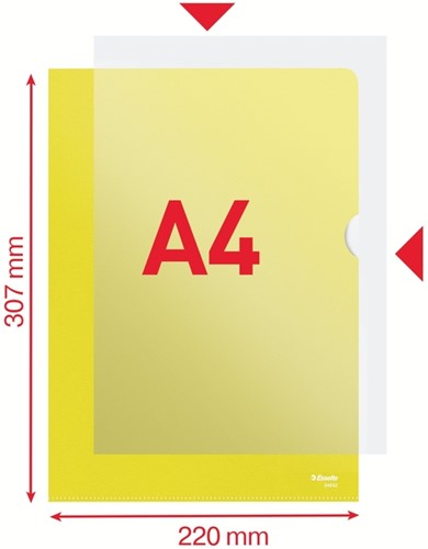 Insteekmap L-map Esselte standaard A4 PP geel-2