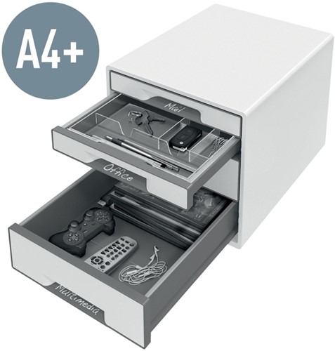 Ladenblok Leitz WOW 4 laden wit/grijs-2