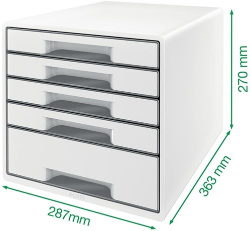 Ladenblok Leitz WOW 5 laden wit/grijs-3