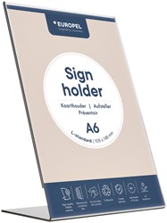 Kaarthouder OPUS 2 L-standaard A6 staand acryl