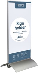 Kaarthouder OPUS 2  T-standaard 1/3 A4 staand acryl aluminium