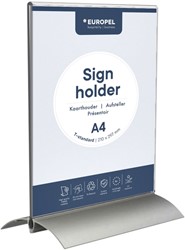 Kaarthouder OPUS 2 T-standaard A4 staand acryl aluminium