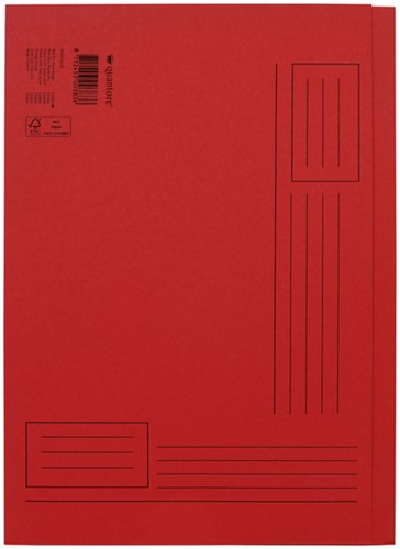 Vouwmap Quantore A4 ongelijke zijde 230gr rood