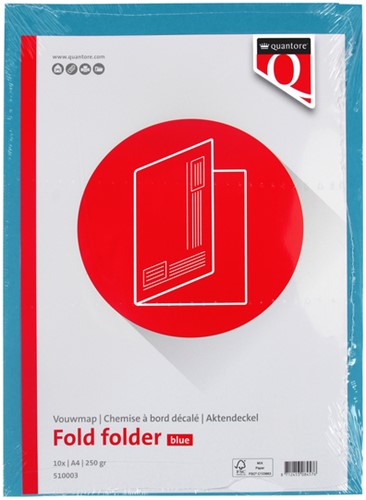 Vouwmap Quantore A4 ongelijke zijde 230gr blauw-2