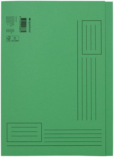 Vouwmap Quantore A4 ongelijke zijde 230gr groen